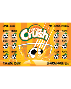 Orange Crush Soccer 9oz Fabric Team Banner E-Z Order