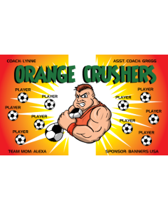 Orange Crushers Soccer 9oz Fabric Team Banner E-Z Order