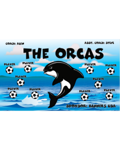 Orcas Soccer 9oz Fabric Team Banner E-Z Order