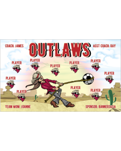 Outlaws Soccer 9oz Fabric Team Banner E-Z Order
