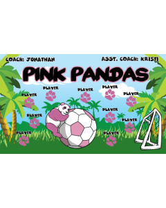 Pink Pandas Soccer 9oz Fabric Team Banner E-Z Order