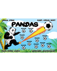 Pandas Soccer 9oz Fabric Team Banner E-Z Order