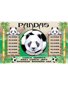 Pandas Soccer 9oz Fabric Team Banner E-Z Order