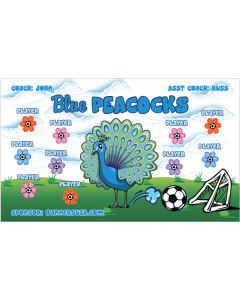 Blue Peacocks Soccer 9oz Fabric Team Banner E-Z Order