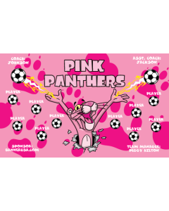 Pink Panthers Soccer 9oz Fabric Team Banner E-Z Order