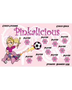 Pinkalicious Soccer 9oz Fabric Team Banner E-Z Order