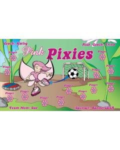 Pink Pixies Soccer 9oz Fabric Team Banner E-Z Order