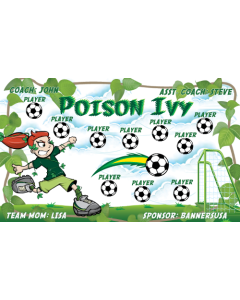 Poison Ivy Soccer 9oz Fabric Team Banner E-Z Order