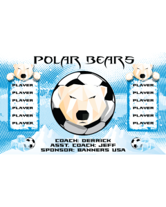 Polar Bears Soccer 9oz Fabric Team Banner E-Z Order