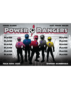 Power Rangers Soccer 9oz Fabric Team Banner E-Z Order