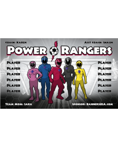 Power Rangers Soccer 9oz Fabric Team Banner E-Z Order