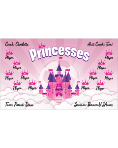 Princesses Soccer 9oz Fabric Team Banner E-Z Order