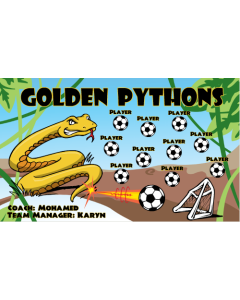 Golden Pythons Soccer 9oz Fabric Team Banner E-Z Order