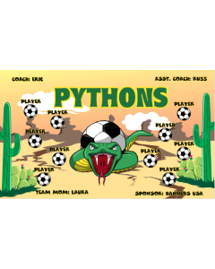 Pythons Soccer 9oz Fabric Team Banner E-Z Order