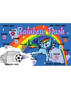 Rainbow Dash Soccer 9oz Fabric Team Banner E-Z Order