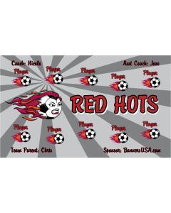 Red Hots Soccer 9oz Fabric Team Banner E-Z Order