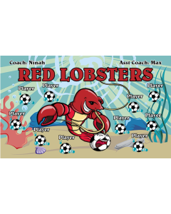 Red Lobsters Soccer 9oz Fabric Team Banner E-Z Order