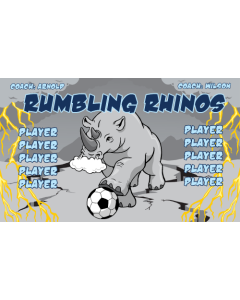 Rumbling Rhinos Soccer 9oz Fabric Team Banner E-Z Order