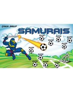 Samurais Soccer 9oz Fabric Team Banner E-Z Order