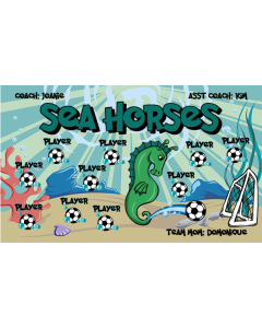 Sea Horses Soccer 9oz Fabric Team Banner E-Z Order