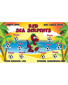 Red Sea Serpents Soccer 9oz Fabric Team Banner E-Z Order