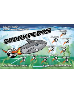 Sharkpedos Soccer 9oz Fabric Team Banner E-Z Order
