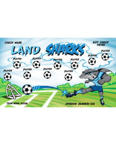 Land Sharks Soccer 9oz Fabric Team Banner E-Z Order