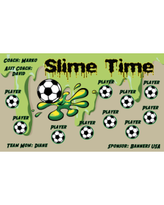 Slime Time Soccer 9oz Fabric Team Banner E-Z Order