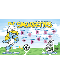 Smurfettes Soccer 9oz Fabric Team Banner E-Z Order