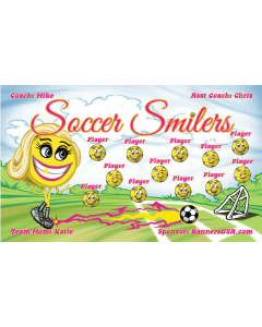 Soccer Smilers Soccer 9oz Fabric Team Banner E-Z Order