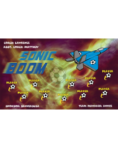 Sonic Boom Soccer 9oz Fabric Team Banner E-Z Order