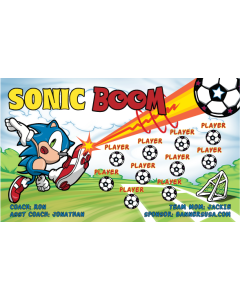 Sonic Boom Soccer 9oz Fabric Team Banner E-Z Order