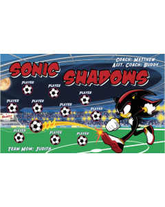 Sonic Shadows Soccer 9oz Fabric Team Banner E-Z Order