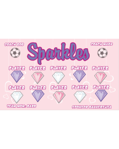 Sparkles Soccer 9oz Fabric Team Banner E-Z Order