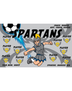 Spartans Soccer 9oz Fabric Team Banner E-Z Order