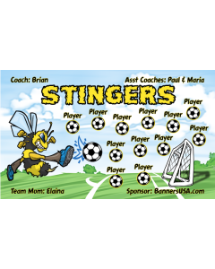 Stingers Soccer 9oz Fabric Team Banner E-Z Order