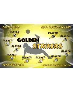 Golden Strikers Soccer 9oz Fabric Team Banner E-Z Order