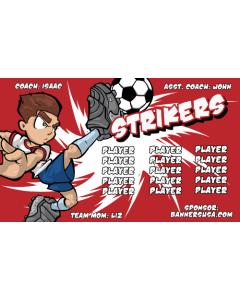 Strikers Soccer 9oz Fabric Team Banner E-Z Order