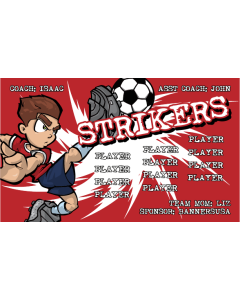 Strikers Soccer 9oz Fabric Team Banner E-Z Order
