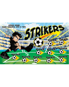 Strikers Soccer 9oz Fabric Team Banner E-Z Order