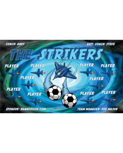 Strikers Soccer 9oz Fabric Team Banner E-Z Order