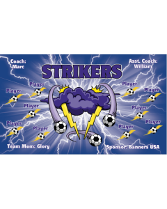 Strikers Soccer 9oz Fabric Team Banner E-Z Order