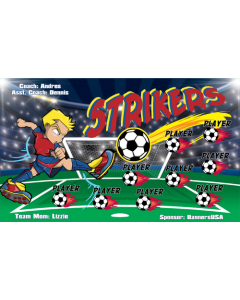 Strikers Soccer 9oz Fabric Team Banner E-Z Order