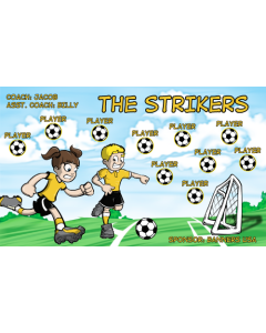 Strikers Soccer 9oz Fabric Team Banner E-Z Order