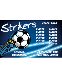 Strikers Soccer 9oz Fabric Team Banner E-Z Order