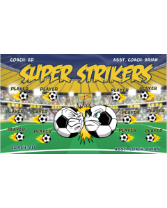 Super Strikers Soccer 9oz Fabric Team Banner E-Z Order