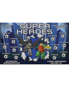 Super Heroes Soccer 9oz Fabric Team Banner E-Z Order