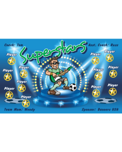 Superstars Soccer 9oz Fabric Team Banner E-Z Order