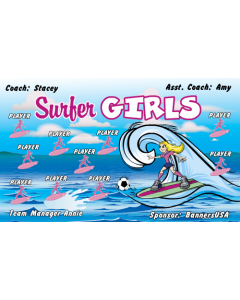 Surfer Girls Soccer 9oz Fabric Team Banner E-Z Order