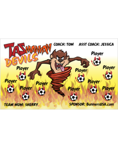 Tasmanian Devils Soccer 9oz Fabric Team Banner E-Z Order